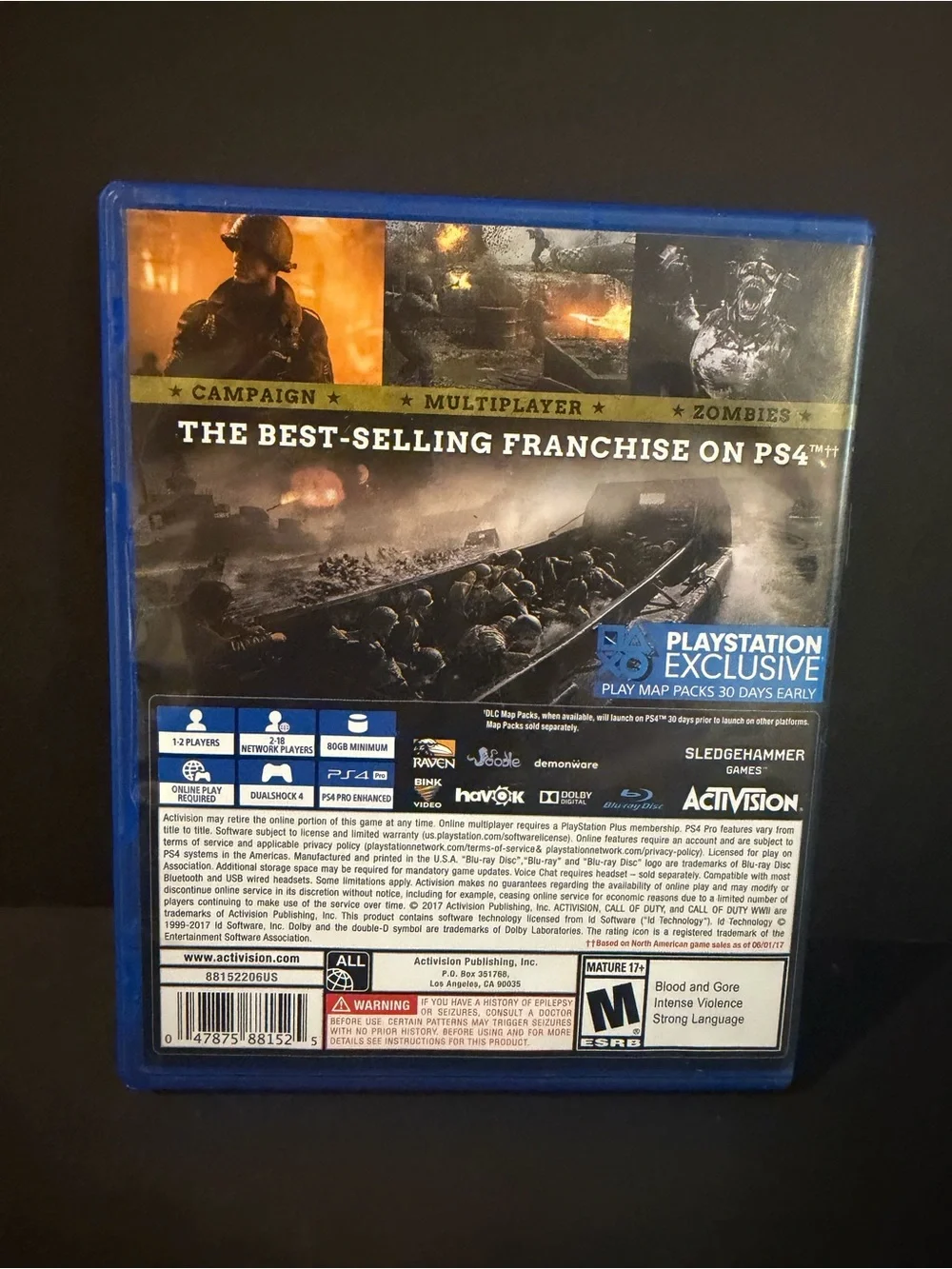 Call of Duty: WWII Ps4 Game Rated M 17+ Activision Preowned TESTED